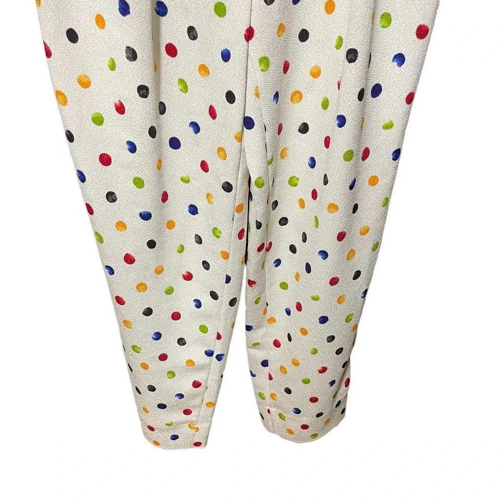 Anna‎ October Trouser Pants Cropped Polka Dot Print Rainbow Multicolor Size XS - Picture 4 of 11